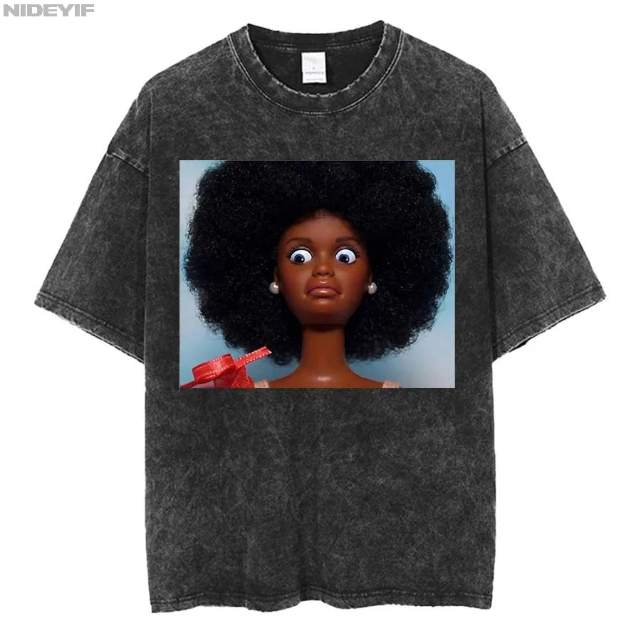 Doll Face Expression Meme Oversized Tee