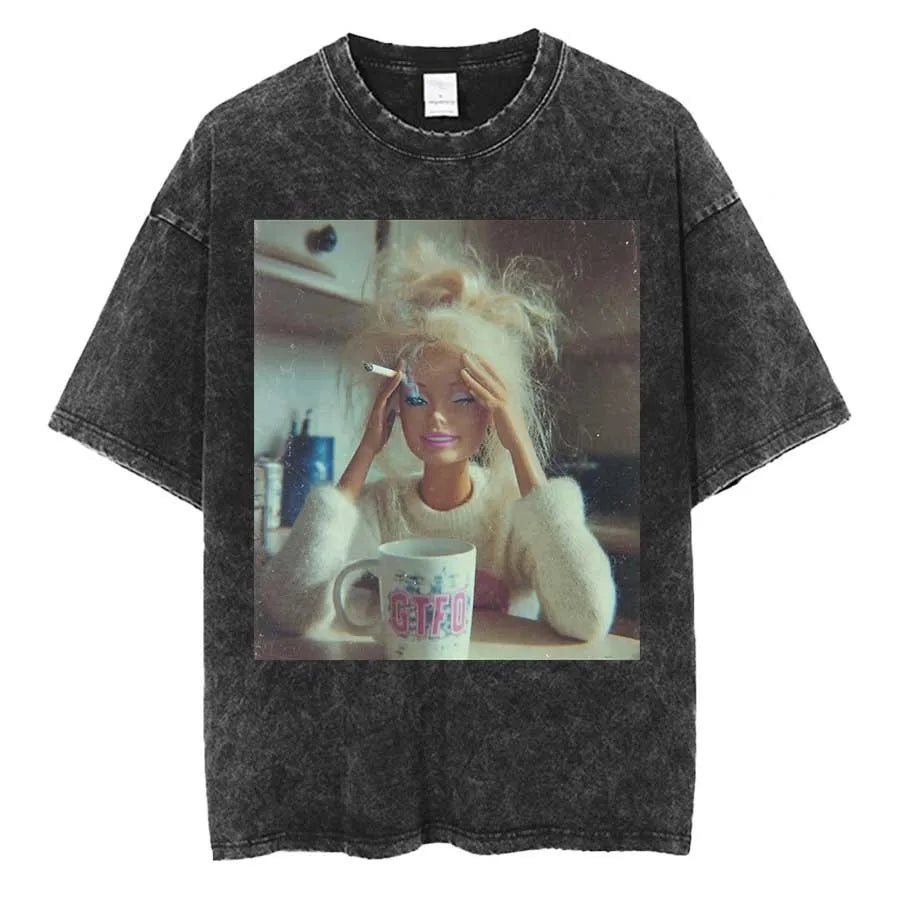 Doll Face Expression Meme Oversized Tee